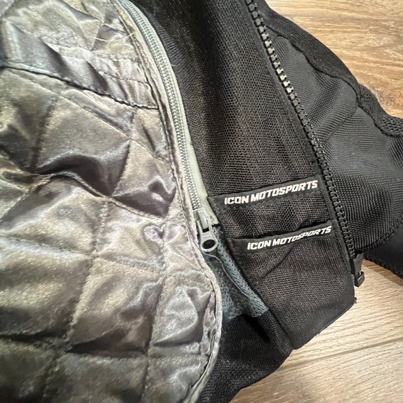 Icon Anthem 2 Mesh Jacket Womens Sz L D30 Riding Padded Removable Liner Black - Picture 8 of 16